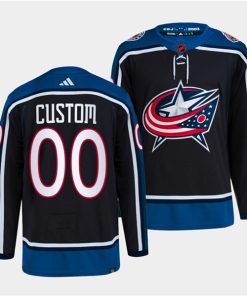 Custom Columbus Blue Jackets Navy 2022 Reverse Retro Stitched Jersey