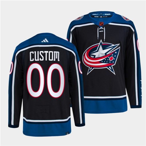 Custom Columbus Blue Jackets Navy 2022 Reverse Retro Stitched Jersey