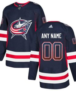 Custom Columbus Blue Jackets Navy Drift Fashion Jersey