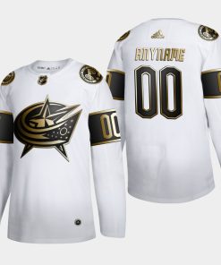 Custom Columbus Blue Jackets Golden Edition White Jersey