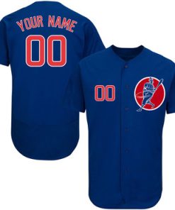 Custom Cubs Blue Flexbase New Design Jersey