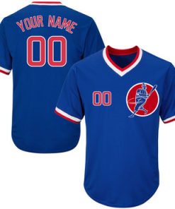 Custom Cubs Blue Throwback New Design Jersey