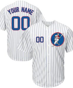 Custom Cubs White Cool Base New Design Jersey