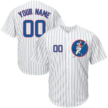 Custom Cubs White Cool Base New Design Jersey