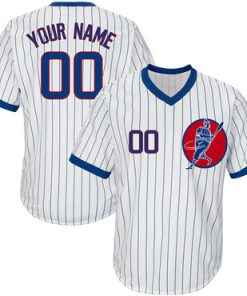 Custom Cubs White Throwback New Design Jersey