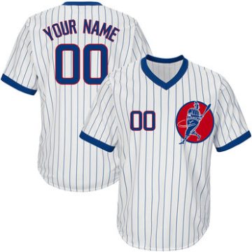 Custom Cubs White Throwback New Design Jersey