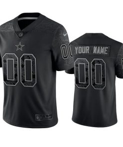 Custom Dallas Cowboys Active Player Black Reflective Limited Stitched Football Jersey