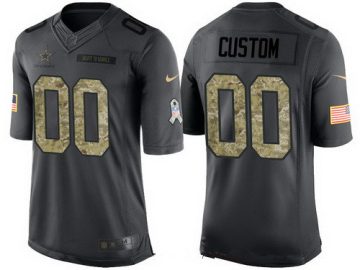 Custom Dallas Cowboys Anthracite Camo 2016 Salute To Service Veterans Day NFL Limited Jersey