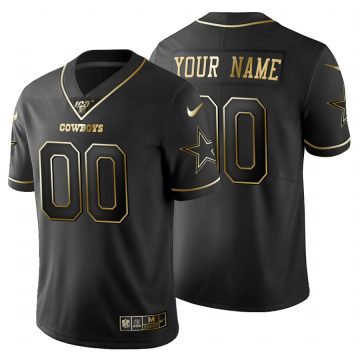 Custom Dallas Cowboys Black Golden Limited NFL 100 Jersey