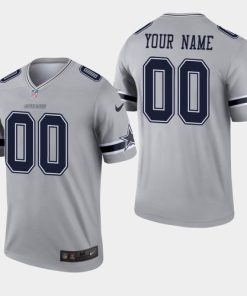 Custom Dallas Cowboys Inverted Legend Gray NFL Jersey