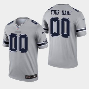 Custom Dallas Cowboys Inverted Legend Gray NFL Jersey