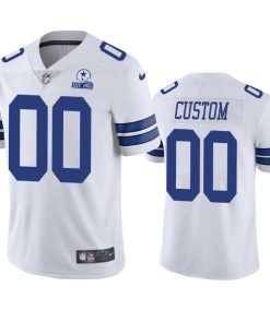 Custom Dallas Cowboys White 60th Anniversary Vapor Limited Jersey