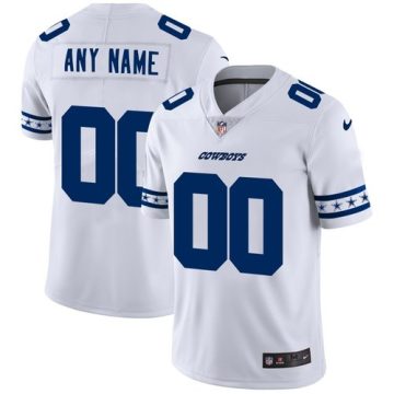Custom Dallas Cowboys White Team Logo Vapor Limited NFL Jersey