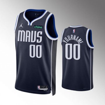 Custom Dallas Mavericks Active Player Navy Statement Edition Stitched Basketball Jersey