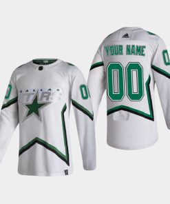 Custom Dallas Stars 2021 Season Reverse Retro White Jersey