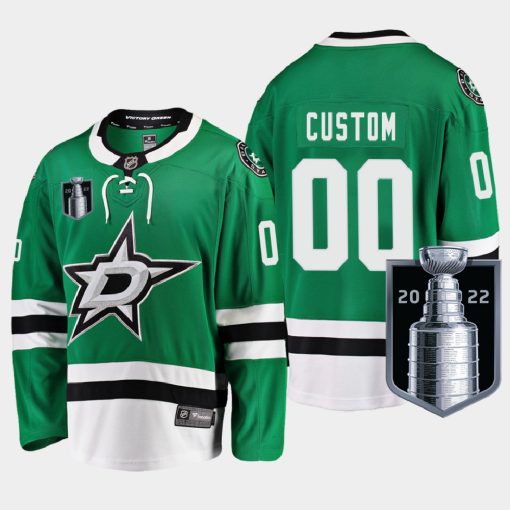 Custom Dallas Stars 2022 Stanley Cup Playoffs Green Home Jersey