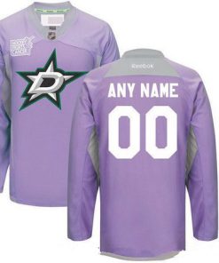 Custom Dallas Stars Purple Pink Hockey Fights Cancer Practice Jersey