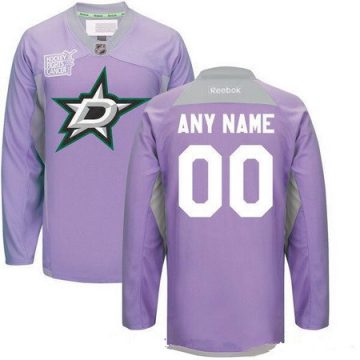 Custom Dallas Stars Purple Pink Hockey Fights Cancer Practice Jersey