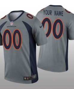 Custom Denver Broncos Gray Inverted Legend Jersey