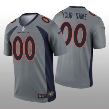 Custom Denver Broncos Gray Inverted Legend Jersey