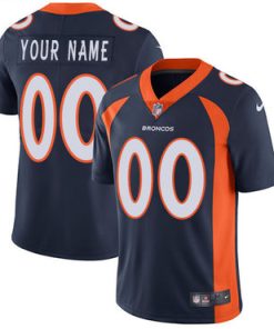Custom Denver Broncos Navy Vapor Untouchable Player Limited Jersey