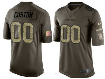 Custom Denver Broncos Olive Camo Salute To Service Veterans Day NFL Limited Jersey