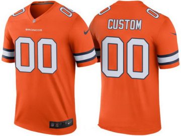 Custom Denver Broncos Orange Color Rush Legend NFL Limited Jersey