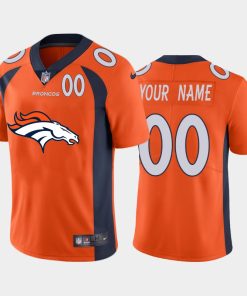 Custom Denver Broncos Orange Team Big Logo Number Vapor Untouchable Limited Jersey