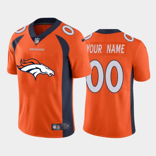 Custom Denver Broncos Orange Team Big Logo Vapor Untouchable Limited Jersey