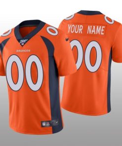 Custom Denver Broncos Orange Vapor Limited 100th Season Jersey