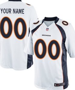 Custom Denver Broncos White Limited Jersey
