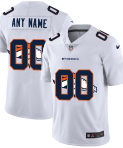 Custom Denver Broncos White Team Big Logo Vapor Untouchable Limited Jersey