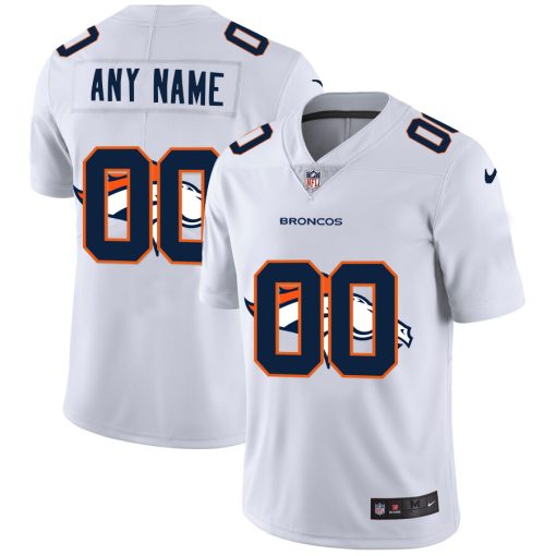 Custom Denver Broncos White Team Big Logo Vapor Untouchable Limited Jersey