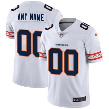 Custom Denver Broncos White Team Logo Vapor Limited NFL Jersey