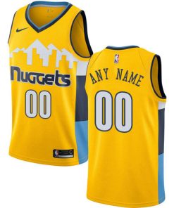Custom Denver Nuggets Gold Alternate Statement Edition Jersey