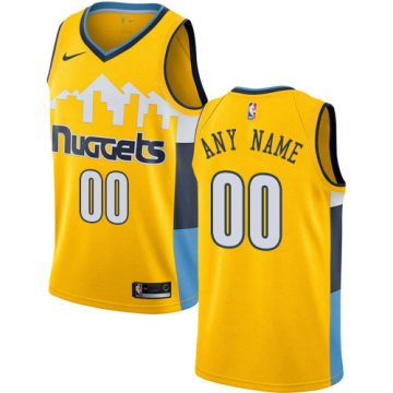 Custom Denver Nuggets Gold Alternate Statement Edition Jersey