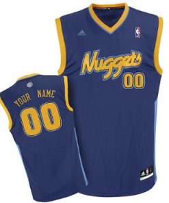 Custom Denver Nuggets Navy Blue Jersey
