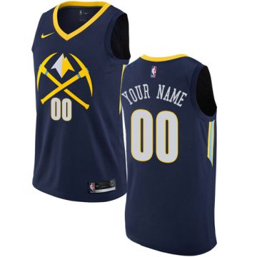 Custom Denver Nuggets Swingman Navy Blue City Edition Jersey