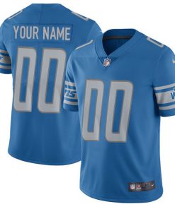Custom Detroit Lions Blue Vapor Untouchable Player Limited Jersey