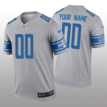 Custom Detroit Lions Gray Inverted Legend Jersey
