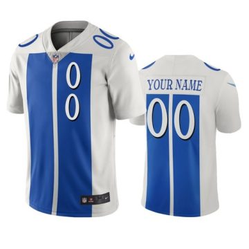 Custom Detroit Lions White Blue Vapor Limited City Edition NFL Jersey