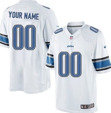 Custom Detroit Lions White Limited Jersey