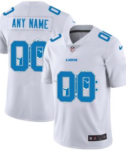 Custom Detroit Lions White Team Big Logo Vapor Untouchable Limited Jersey