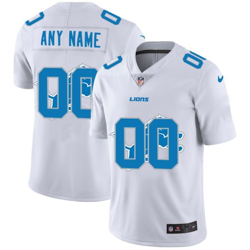 Custom Detroit Lions White Team Big Logo Vapor Untouchable Limited Jersey