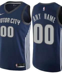 Custom Detroit Pistons Navy Blue City Edition Jersey