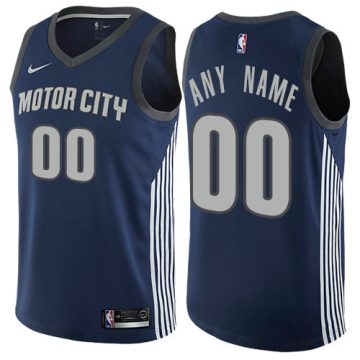 Custom Detroit Pistons Navy Blue City Edition Jersey