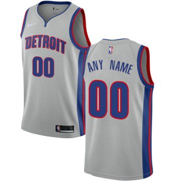 Custom Detroit Pistons Silver Statement Edition Jersey