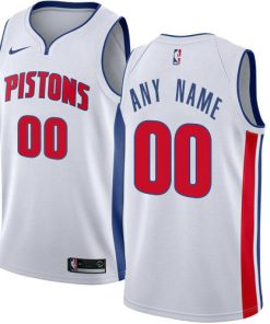 Custom Detroit Pistons Swingman White Home Association Edition Jersey