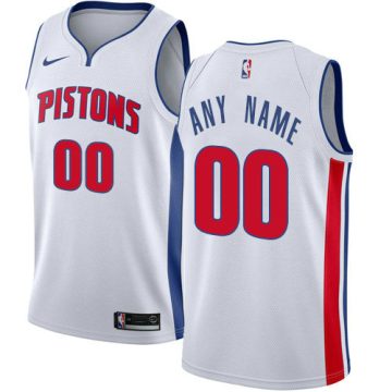 Custom Detroit Pistons Swingman White Home Association Edition Jersey