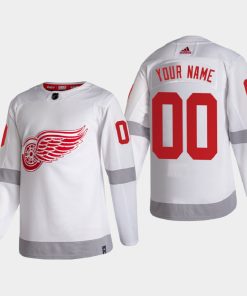 Custom Detroit Red Wings 2021 Season Reverse Retro White Jersey